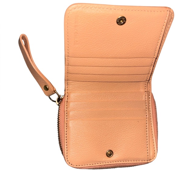 Chloé SEE BY CHLOE Alphabet Bifold Zip Around Calfskin Leather Wallet in Tan - Picture 11 of 13